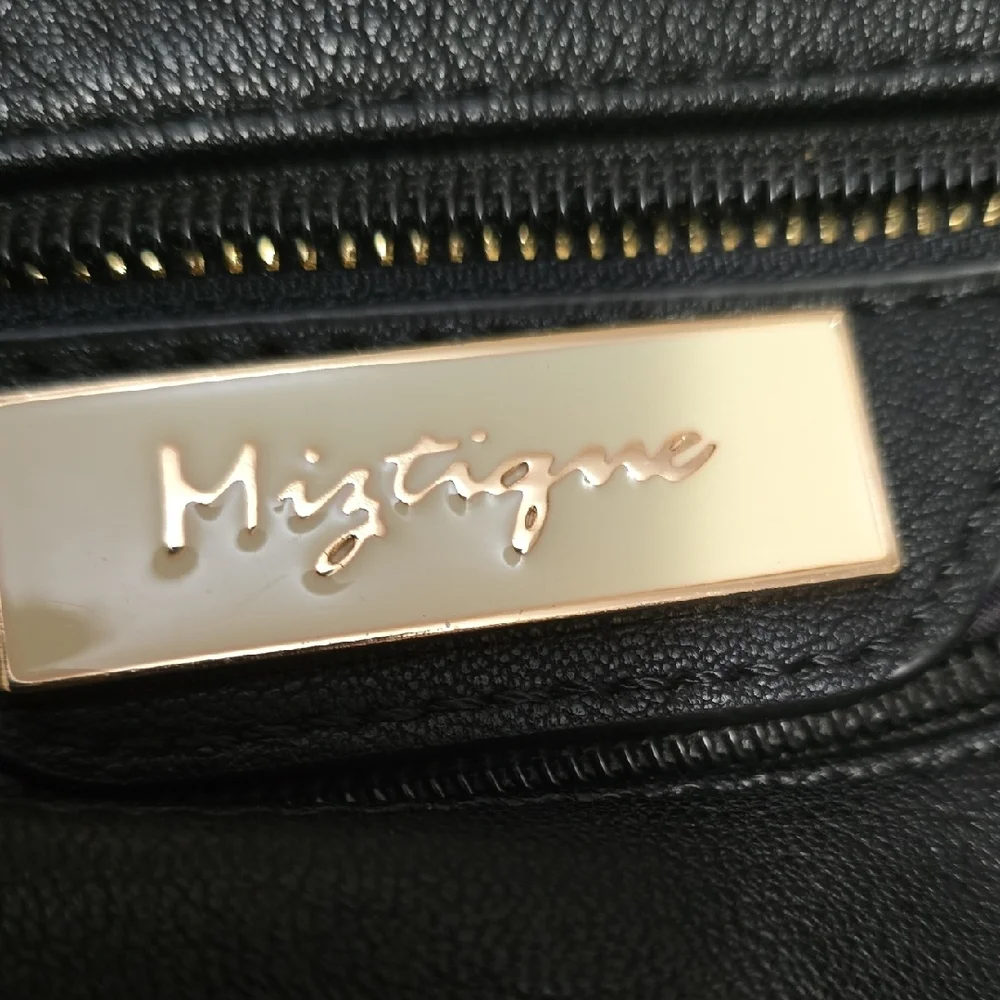 Black Leather Backpack with Tassel - Picture 9 of 14